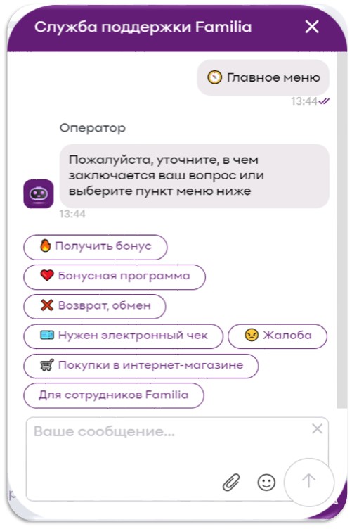 Чат-бот с подготовленными сценариями